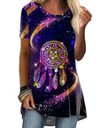 Crew Neck Casual Ethnic Style Vintage Print Short Sleeves T-shirt