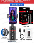 P02 360 Rotation Gimbal Stabilizer, Follow-up Selfie Desktop Face Tracking Gimbal for Tiktok Smartphone Live,with Remote Shutter