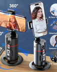 P02 360 Rotation Gimbal Stabilizer, Follow-up Selfie Desktop Face Tracking Gimbal for Tiktok Smartphone Live,with Remote Shutter