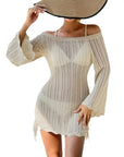 Solid Color Knitted Beach Dress