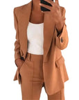 Solid Color Blazer Long Sleeve