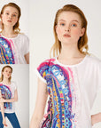 Biggdesign Blue Water Crew Neck T-Shirt