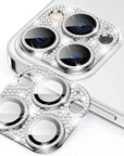 For iPhone 14 15 Pro Max Glitter Diamond Metal Lens Cover For iPhone 15 14 Plus 12 13 Mini 11 Pro Max Camera Lens Protector Film