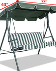 77"x43" Patio Outdoor Garden Swing 300D Canopy Replacement Porch Top Cover Seat