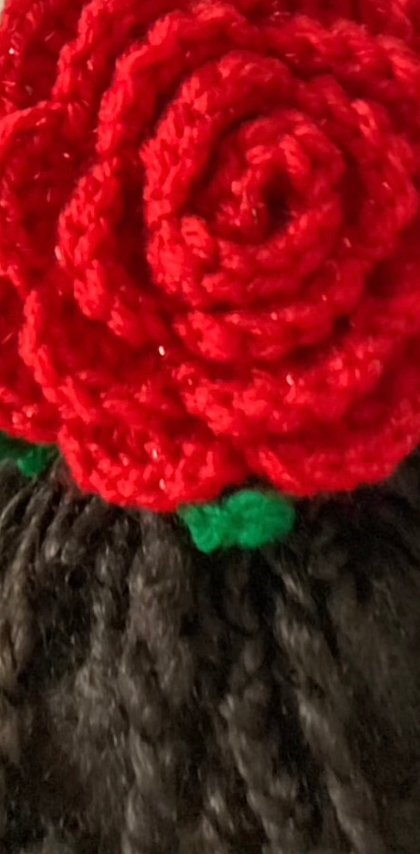 Red Crocheted Rose Hair Scrunchie – Handmade, Eco-Friendly, and Stylish Accessory