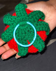 Red Crocheted Rose Hair Scrunchie – Handmade, Eco-Friendly, and Stylish Accessory