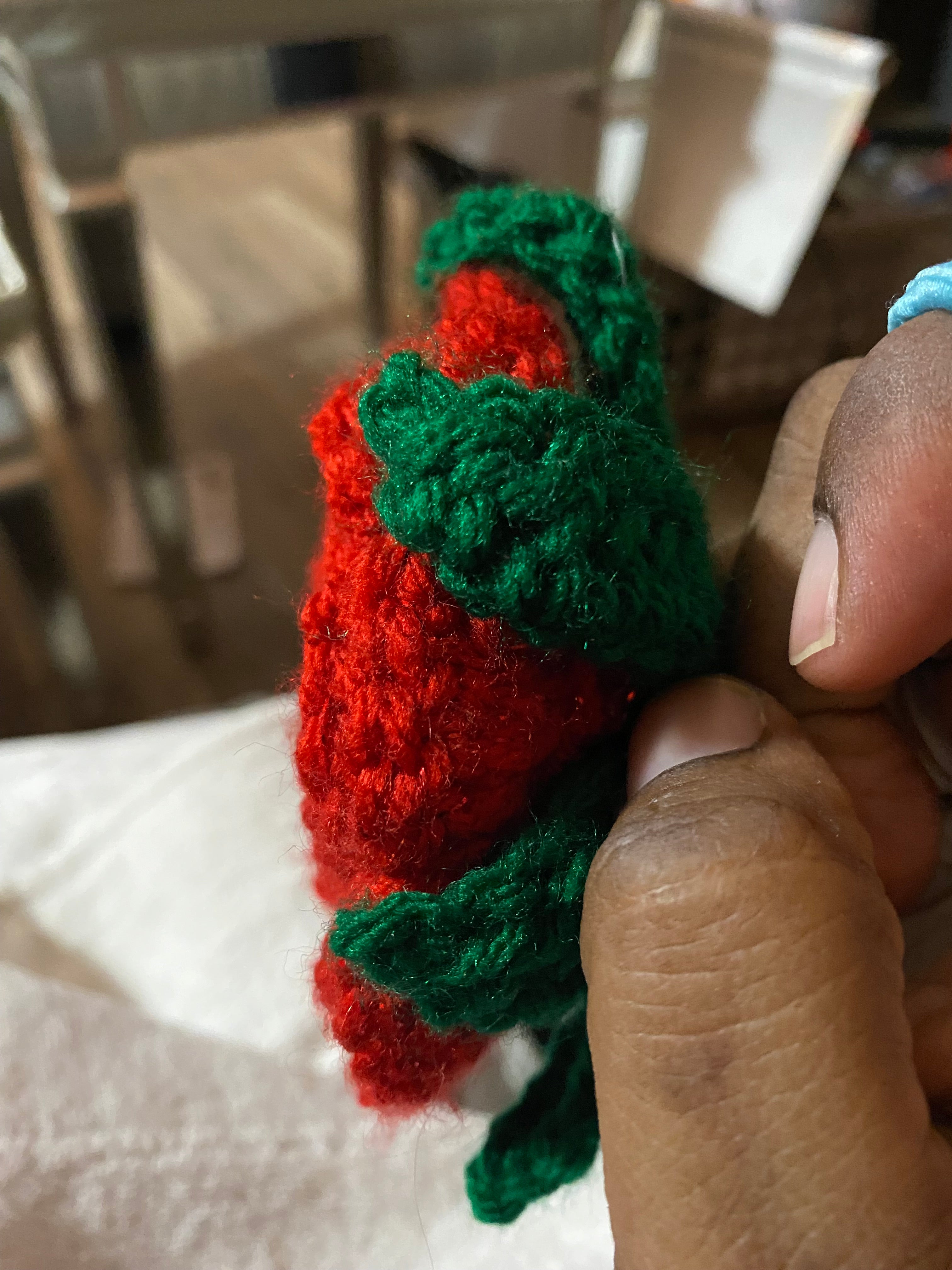 Red Crocheted Rose Hair Scrunchie – Handmade, Eco-Friendly, and Stylish Accessory