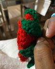Red Crocheted Rose Hair Scrunchie – Handmade, Eco-Friendly, and Stylish Accessory
