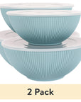 Mainstays - Blue 4-Piece Eco-Friendly Recycled Plastic Serve Bowl Set