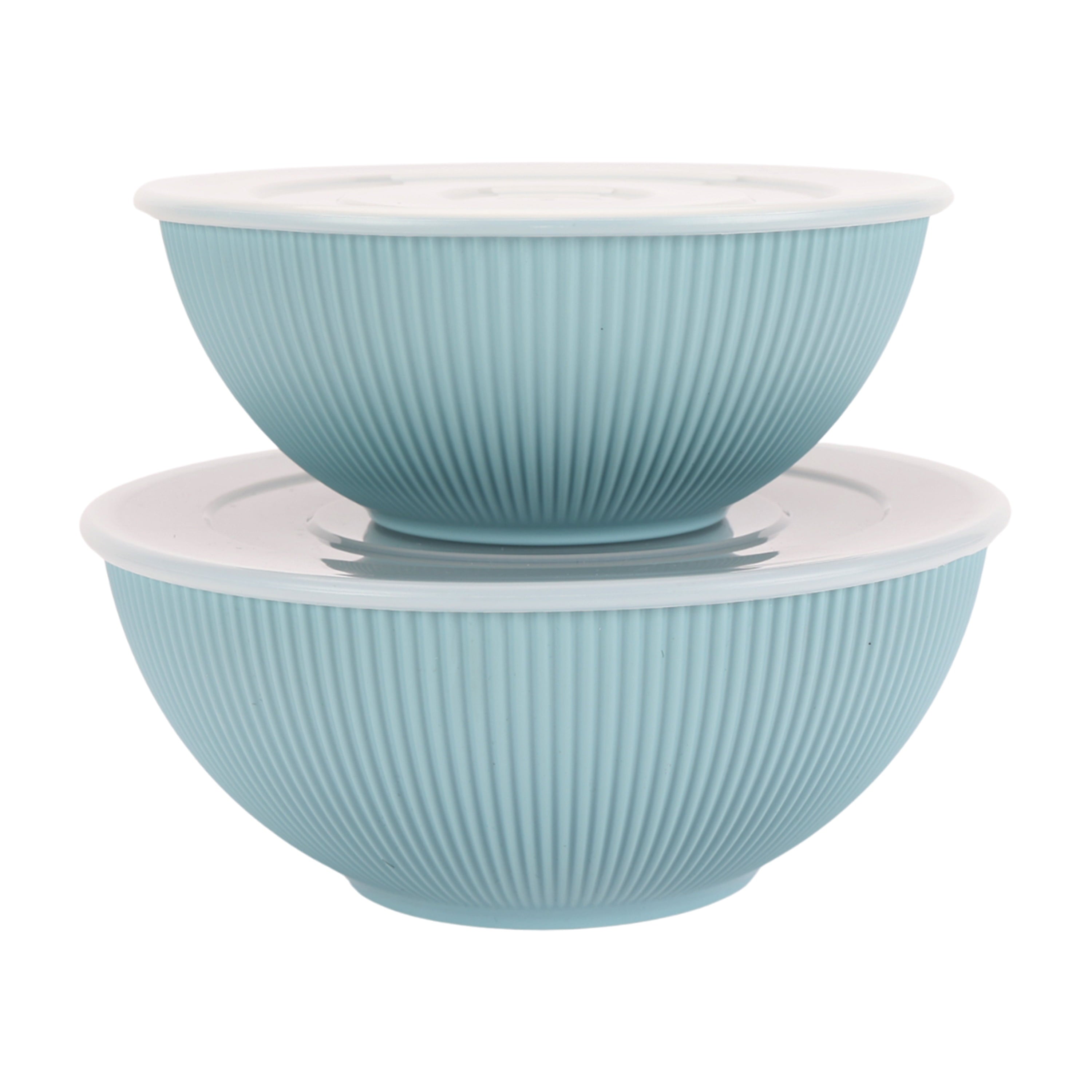 Mainstays - Blue 4-Piece Eco-Friendly Recycled Plastic Serve Bowl Set