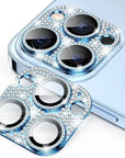 For iPhone 14 15 Pro Max Glitter Diamond Metal Lens Cover For iPhone 15 14 Plus 12 13 Mini 11 Pro Max Camera Lens Protector Film