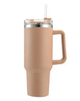 1200ML 304 Stainless Steel Insulated Water Bottle,Thermal Coffee Car Cup, Cold Hot Mugs Vacuum Flask With Handle Straw,For Sport