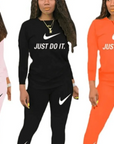 Two Piece Crew Neck Legging Outfits