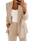 Solid Color Blazer Long Sleeve