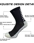 3 Pair Sport Socks Anti Slip W/ Grip Soccer Men Football Basketball Sock Premium