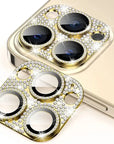 For iPhone 14 15 Pro Max Glitter Diamond Metal Lens Cover For iPhone 15 14 Plus 12 13 Mini 11 Pro Max Camera Lens Protector Film
