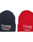 New Make America Great Again Trump Baseball Cap 2024 Knitted Beanie Republican Embroidered Hat for Camping Hiking Wholesale