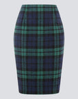 Women Pencil Plaid Skirts Fall Winter Knee-Length High Waisted Bodycon Wool Skirt With Zipper Temperament Knitted Plaid Skirts