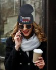 New Make America Great Again Trump Baseball Cap 2024 Knitted Beanie Republican Embroidered Hat for Camping Hiking Wholesale