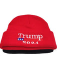 New Make America Great Again Trump Baseball Cap 2024 Knitted Beanie Republican Embroidered Hat for Camping Hiking Wholesale