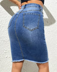 Fashion High Waist Denim Skirt Women Tassel Decoration Hem Wrap Hip Half-body Dress Female Summer Daily Casual Trend Streetwear