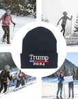 New Make America Great Again Trump Baseball Cap 2024 Knitted Beanie Republican Embroidered Hat for Camping Hiking Wholesale