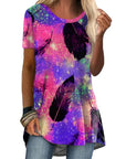 Crew Neck Casual Ethnic Style Vintage Print Short Sleeves T-shirt