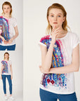 Biggdesign Blue Water Crew Neck T-Shirt