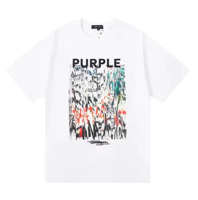 Loose Fit Purple Crew Neck T-Shirt