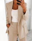 Solid Color Blazer Long Sleeve