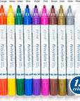 Acrylic Paint Pens for Porcelain, Professional Ceramic Painting, 12 Colors Water-Based, Medium Point, Water and Fade Resistant, DIY on Mugs and Other Ceramics for Permanent Collection