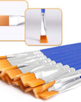 60 Pcs 9Mm Wide Flat Paint Brushes Set with Nylon Hair, Small Brush Bulk for Detail Painting Short Plastic Handle Acrylic Oil Watercolor Fine Art Painting for Kids Students Starter Adults Artis