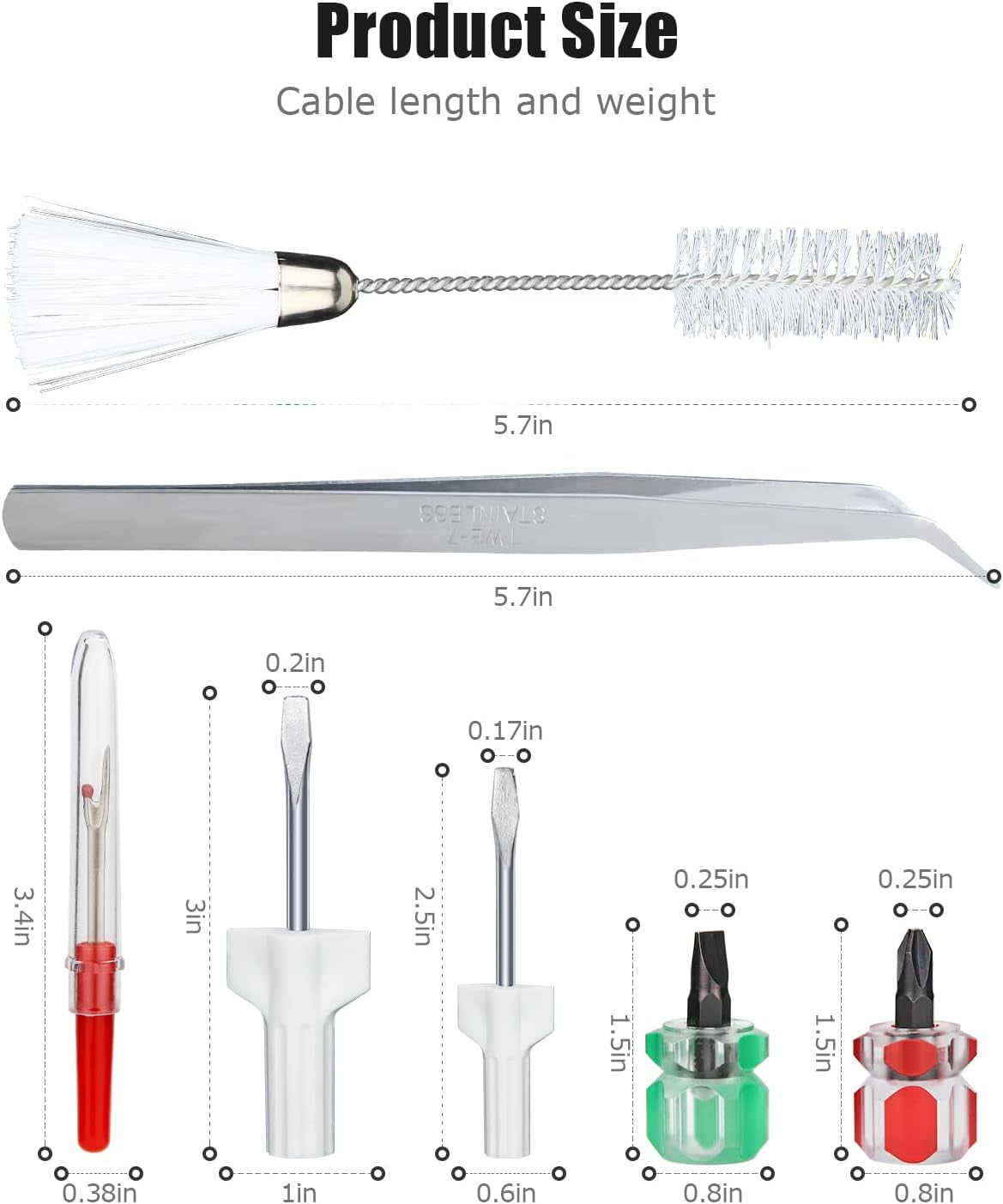 Sewing Machine Cleaning Kit,  8Pcs Repair Machine Sewing Tools Includes Tweezer Double Headed Lint Brush Different Size Screwdrivers and Seam Rippers to Boost Machine Sewing Performance