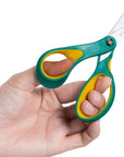 Left Handed Kids Scissors: Blunt Tip Safety Lefty Toddler Child Scissors for School Craft Cutting Paper - 3 Pack 5 Inches Comfort Grip Green, Rose Pink, Blue