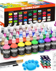 Fabric Paint Set, 45 Colors 3D Permanent Paint with Brushes Palette Fabric Pen Fabric Sheet Stencils, Glow in the Dark, Glitter,Metallic Colors for Textile Fabric T-Shirt Jeans Glass