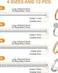Ring Sizer Adjuster for Loose Rings, 12 Pack 4 Sizes Invisible Clear Silicone Ring Guard for Women Men, Ring Resizer Tightener Spacer Fitter for Too Big Ring, Make Ring Smaller without Resizing