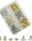 Earring Backs 6 Styles 170 Pcs, Hypoallergenic Metal Earring Backs, Bullet Shape Safety Earring Backs Replacements for Earring Studs Hoops