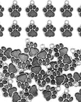 120 Pieces Cat Paw Charms Animal Footprint Pendants Metal Puppy Prints Charms for Jewelry Making DIY Necklace Bracelet