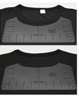 9Pcs Tshirt Ruler Guide to Center Vinyl, Transparent V-Neck/Round PVC Ruler for Alignment, Heat Press, Children Youth Adult