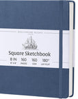 Art Sketch Book, Square 156 Pages 8 X 8 Inch, Hardcover Leather Artist Sketchbook, Blank Sketch Pad for Drawing, Painting Supplies, Thick 160Gsm Cream Paper, Boxed for Gifts