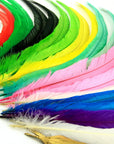 50PCS Rooster Coque Tail Feathers Bulk Natural 14-16Inch 35-40Cm for Crafting Wedding Fly Tying Feather Party Performances DIY Decoration Rooster Tail Featheryellow