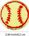 12 PCS Yellow Baseball Patch Chenille Patches Gold Edges Baseball Applique Baseball Iron on Patches for DIY Clothing Repair