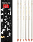 Professional Charcoal Pencils Drawing Set - 6 Pieces Soft Medium and Hard Charcoal Pencils for Drawing, Sketching, Shading
