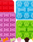 Paw Print Silicone Mold Dog Treat Mold Silicone Dog Paw Mold Dog Cat Animal Paw Mold for Homemade Dog Treats,Soap,Candy Silicone Baking Mold 4 Pieces