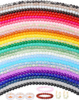 1400Pcs 30 Color Glass Beads for Jewelry Making, 8Mm round Crystal Glass Bracelets Making Kit Suitable for Beginner Bracelet Making