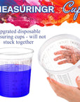 12 Pack Paint Mix Cups with Lids and 50 Sticks - 64 Oz Graduated Paint Mixing Cups Plastic Epoxy Measuring Cups with Calibrated Mixing Ratios on Side of Cup for Activators, Thinner, Resin