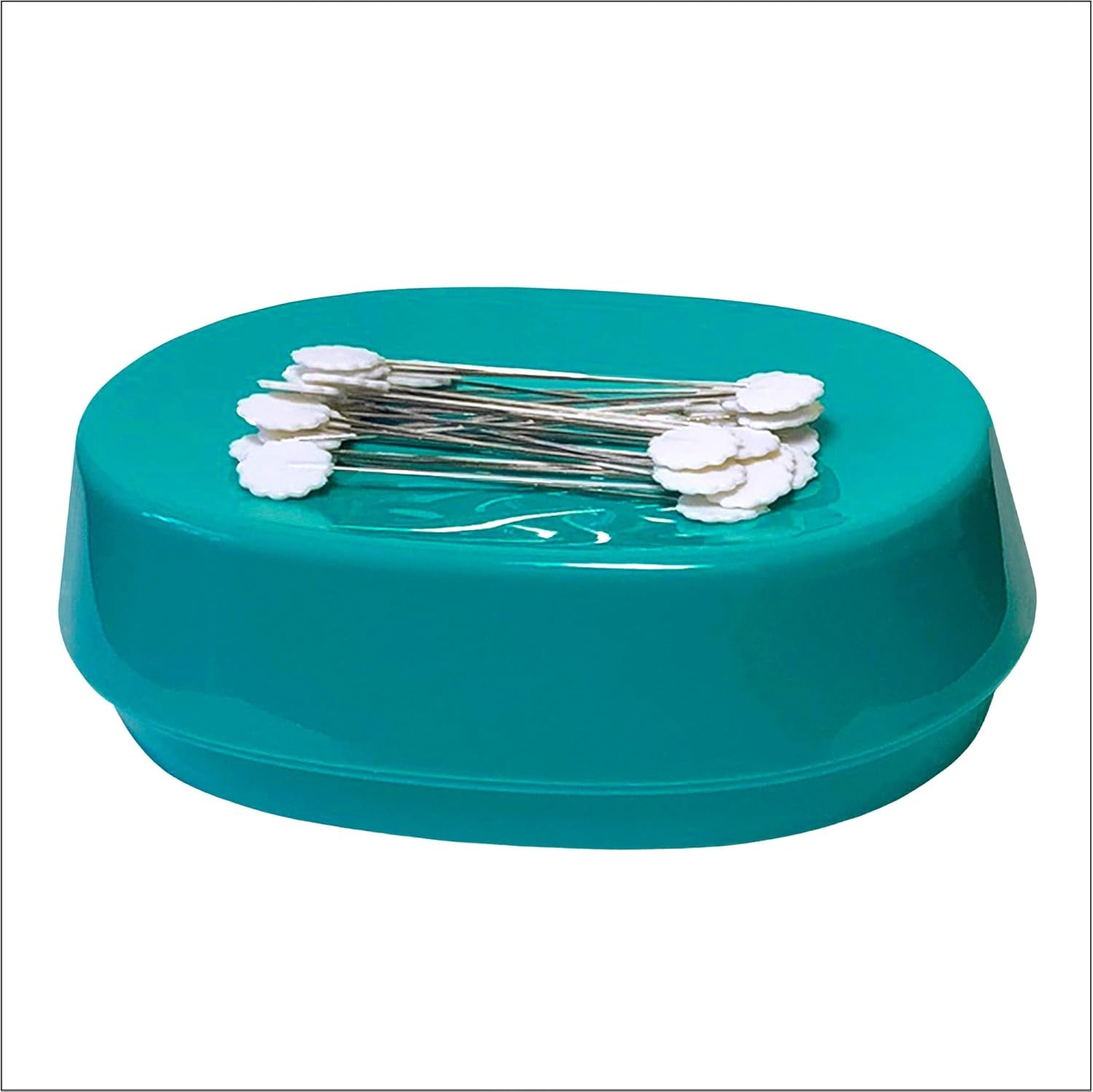 Pinpal Magnetic Pin Holder - Catch, Carry, Organize, Store Your Pins & Sewing Needles - Grab & Sew Pin Magnet for Sewing Pins - Magnetic Pin Dish - Sewing Notions & Supplies, Turquoise