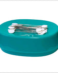 Pinpal Magnetic Pin Holder - Catch, Carry, Organize, Store Your Pins & Sewing Needles - Grab & Sew Pin Magnet for Sewing Pins - Magnetic Pin Dish - Sewing Notions & Supplies, Turquoise
