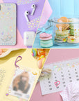 18 Sheets Scrapbook Kpop Stickers Adhesive Decor Shinny Korean Stickers for Photocards Butterfly Star Moon Waterproof Cute Stickers for Scrapbooking Planner Diary Decoration (Gold, Silver, Heart)