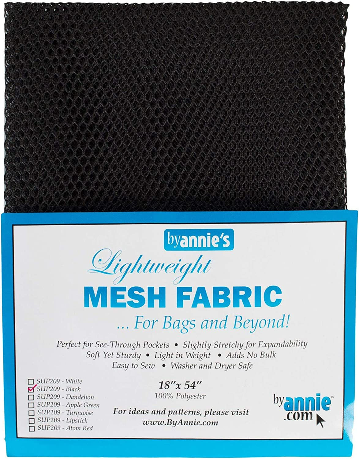 Mesh Fabric Lightweight 18"X 54" Black, 18" by 54",PBA02030